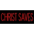 thumbnail image 1 of Red Christ Saves LED Neon Sign 10" Tall x 24" Wide - inches Black Square Cut Acrylic Backing, with Dimmer - Premium built indoor Sign for Home décor, Event, Religious place, Store interior, Office., 1 of 7
