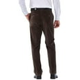 thumbnail image 2 of Haggar Men's 21 Wale Stretch Corduroy Expandable Waist Classic Fit Plain Front Pant, Brown, 44x30, 2 of 4