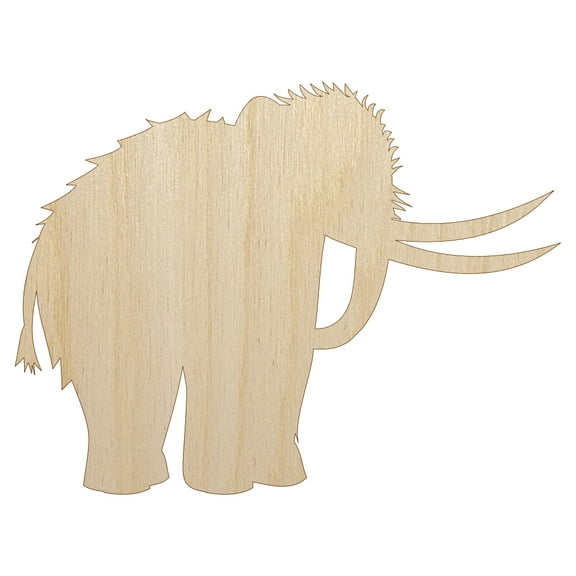 Woolly Mammoth Solid Wood Shape Unfinished Piece Cutout Craft DIY Projects - 4.70 Inch Size - 1/8 Inch Thick