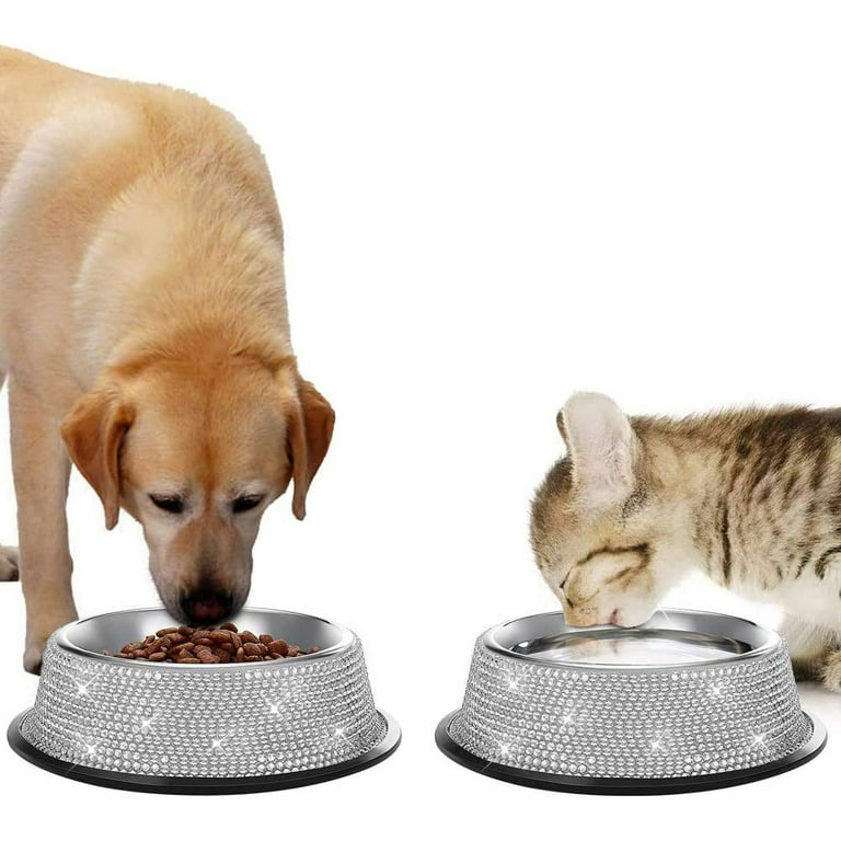 Stainless Steel Diamond Pet Bowl Diamond Single Bowl