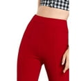 thumbnail image 5 of Frontwalk Casual Vintage Ruffle Flare Pants for Women Ladies Fashion Bell Bottom Pants Solid Color Slim Fit Leggings, 5 of 6