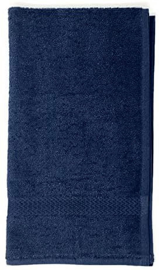 EOM Towels Bleach Safe 100% Cotton Ringspun Vat Dyed Hand Towels Size 16" X 28" 12 Pack Great for Salon, Gym and Home use. (Dark Blue)