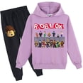 thumbnail image 1 of Conjunto de dos piezas de suéter con capucha de manga larga con estampado de dibujos animados periféricos ROBLOX, lindo suéter deportivo informal para estudiantes, primavera y otoño, 1 of 4