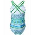 thumbnail image 3 of MSemis Kids One Piece Swimsuit Girls Criss Cross Back Bathing Suit, 3 of 4