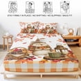 thumbnail image 5 of Cal.King Size Fitted Sheet Set - Hedgehog Fall 3 Piece Bedding Sets 16" Deep Pocket Fitted Sheet with 2 Pillowcases, Thanksgiving Pine Cones Maple Leaves Plaid Brushed Microfiber Hotel Bed Sheets, 5 of 9