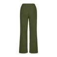 thumbnail image 5 of Olyvenn Beach Pants for Women Trendy 2025 Lounge Loose Drawstring Elastic Waist Pant Trousers Casual Summer Slacks Clothes Green XXXL, 5 of 6