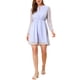 thumbnail image 1 of Vestido de fiesta de mujer Inspire Chic con escote en V, mangas largas, falda acampanada en A, XL, azul claro, 1 of 8