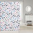 thumbnail image 2 of Manfei Kawaii Stars Shower Curtain 72Wx72L,Geometric Rhombus Bathroom Curtain,White, 2 of 5