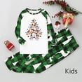 thumbnail image 4 of Matching Snowman Christmas Pajamas, Buffalo Plaid Christmas Tree Print, Unisex Holiday PJs, 4 of 7