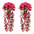 thumbnail image 2 of Artificial Hanging Flowers Artificial Hanging Plants Outdoors Artificial Chlorophytum Bouquet Artificial Spring Flowers for Wall Front Door Yard Garden Wedding Outdoor Decoration, 2 of 6