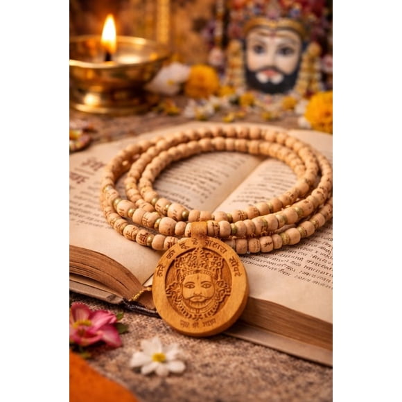 Shri KhatushyamTulsi (Basilic) mala, Collier Pendentif Spirituel pour Femmes et Hommes