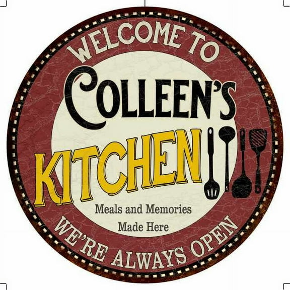 Colleen's Kitchen 14" Round Metal Sign Bar Game Room Wall Decor 100140040229