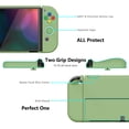 thumbnail image 2 of PlayVital AlterGrips Protective Slim Case Grip Cover for Joycon, Dockable Hard Shell for Switch OLED w/Thumb Grip Caps & Button Caps - Matcha Green, 2 of 9
