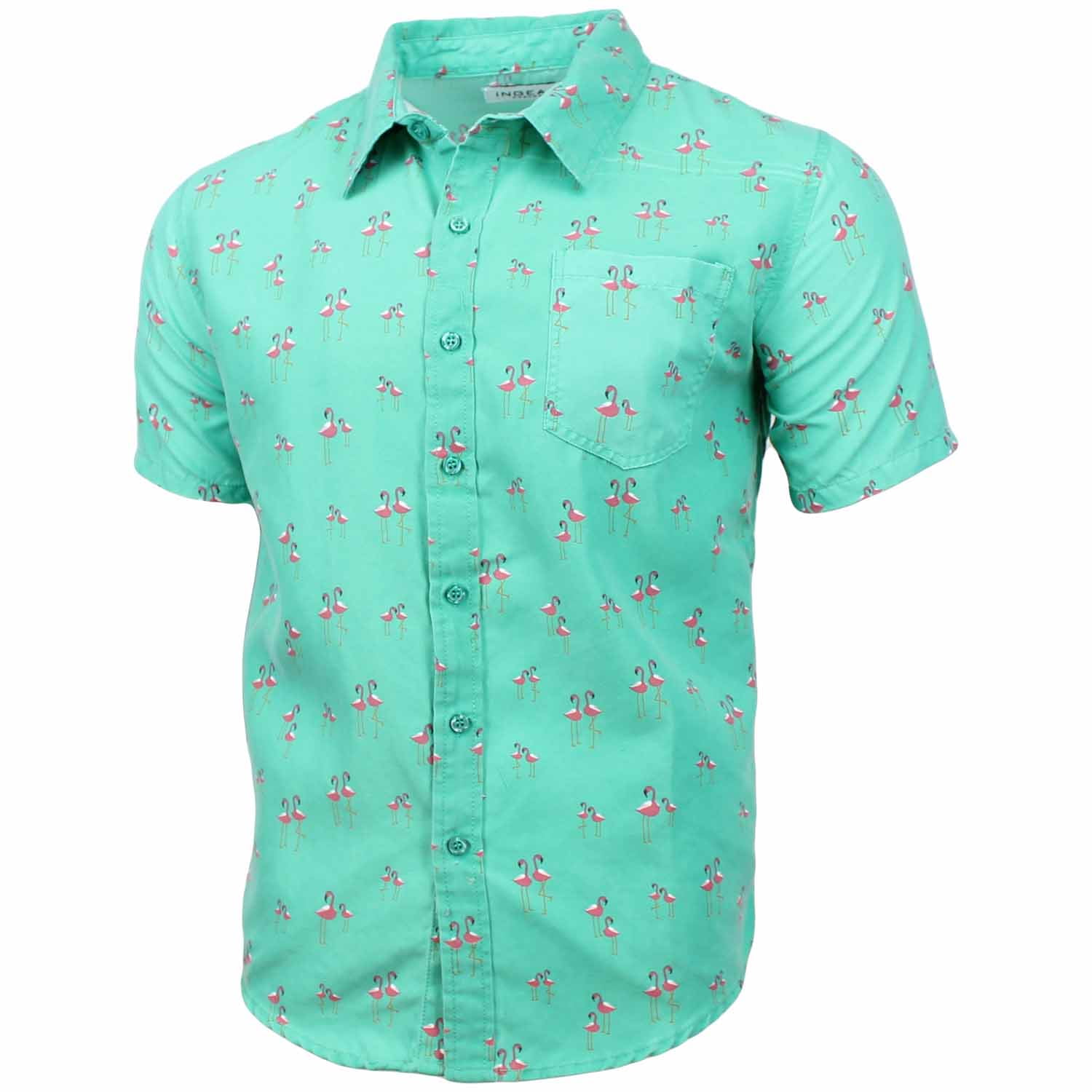 men's shirt with flamingos