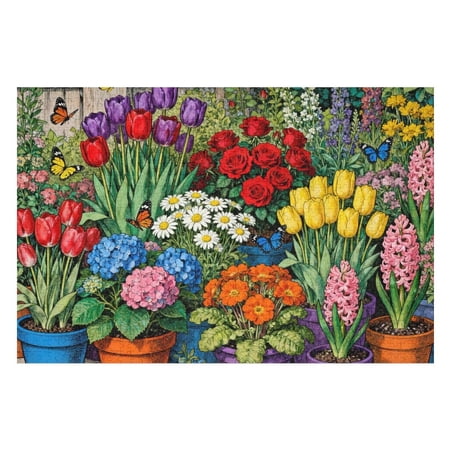 Puzzles 500 Pieces for Adults Flower Butterfly Puzzles Recycled Cardboar Jigsaw Puzzle 500 Pieces for Seniors Challenging Puzzle Family Activity Great Gift for Friends 20.5 X 15 Inches