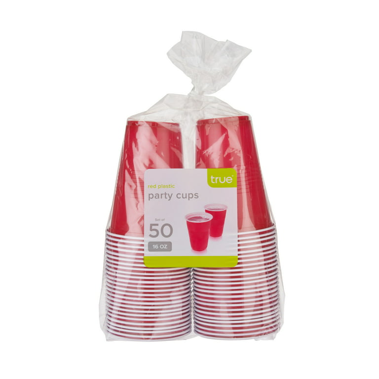 True Red Party Cups, Disposable Cups, Drink Cups For Cocktails And Beer, 16  Ounce Capacity, Plastic, Red, Set Of 100 : Target