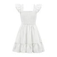 thumbnail image 3 of LOVEBAY Girls Dresses Square Neck Dress Ruffle Sleeveless Beach Casual Solid Color Sundress Playwear Outfits, 3 of 9