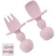 thumbnail image 4 of Baby Fork, Baby Learning Spoon, Silicone Spoon Fork, Ergonomic Learning Cutlery, Baby Cutlery Set, Baby Spoon Fork BPA Free Tableware (Gray), 4 of 5