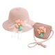 thumbnail image 1 of 56-58 cm circunferencia del sombrero protector solar femenino sombrero de paja y bolsa de paja conjunto con cuerda a prueba de viento lindo sombrero protector solar de salida, 1 of 5