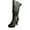 Black, variant on Top Moda Womens Page-22 Knee High Round Toe Buckle Slouched Low Heel Boots