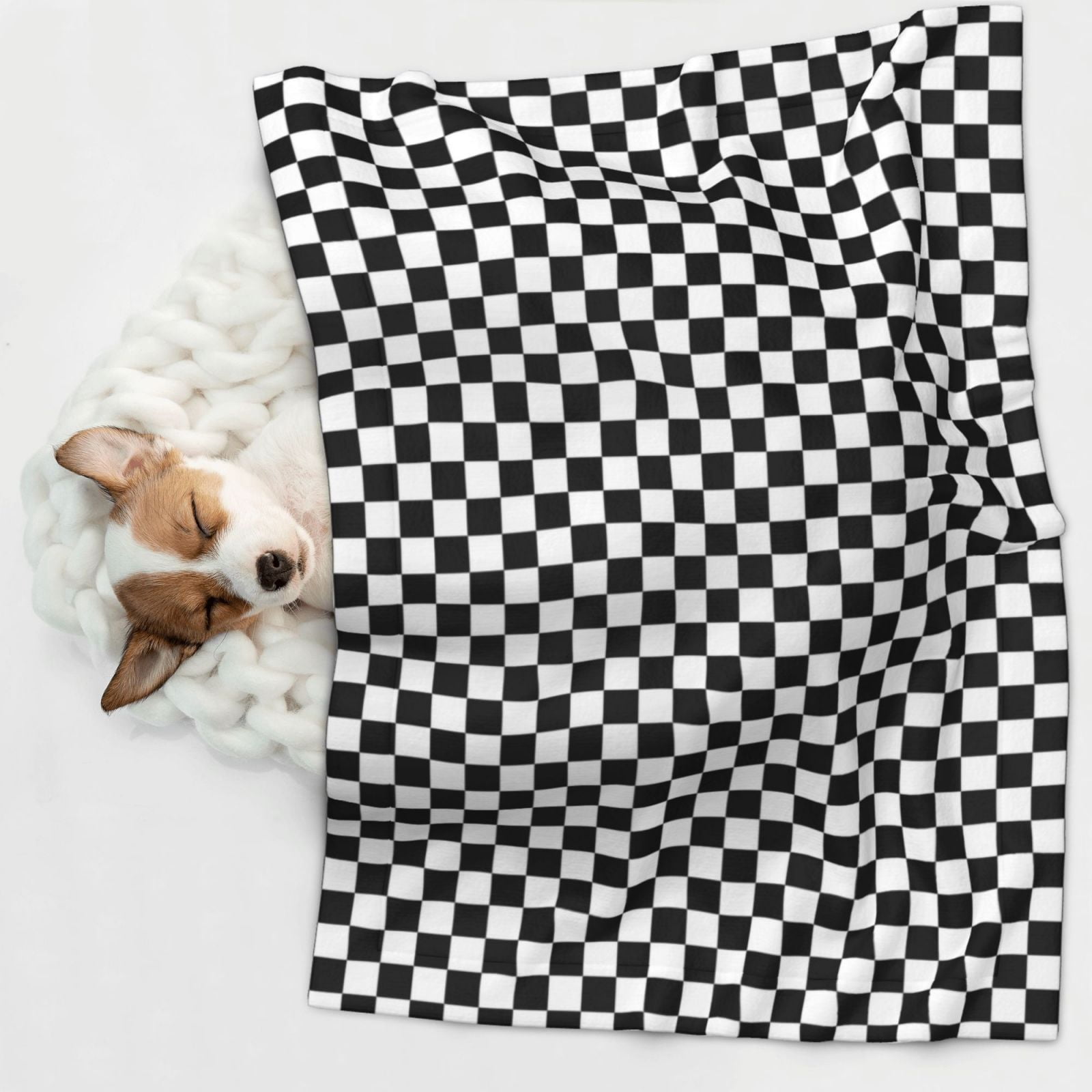 Black Checkered Dog Blanket Soft Warm Flannel Cat Blanket Great Pet Throw for Cats Puppy Small Medium Large Dog