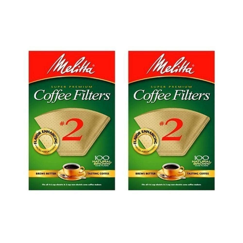 Melitta Cone Coffee Filter 2 100 Count Natural Brown (2 pack