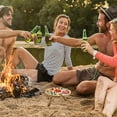 thumbnail image 4 of Wooden Outdoor Folding Picnic Table, Portable Outdoor Food Table, Glass Rack Compartmental Dish for Cheese Fruit, 4 of 7