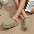 thumbnail image 1 of Botas de nieve para mujer, de invierno, con forro polar, cálidas, de suela gruesa, sin tacón, con punta cerrada, pantuflas de felpa, zapatos acolchados de algodón, 1 of 6
