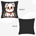thumbnail image 6 of Cute Cartoon Dog Throw Pillow Covers 18x18in Set of 2 - Cheerful Design with Expressive Eyes Red Collar Perfect for Couch Bed Car, 6 of 8