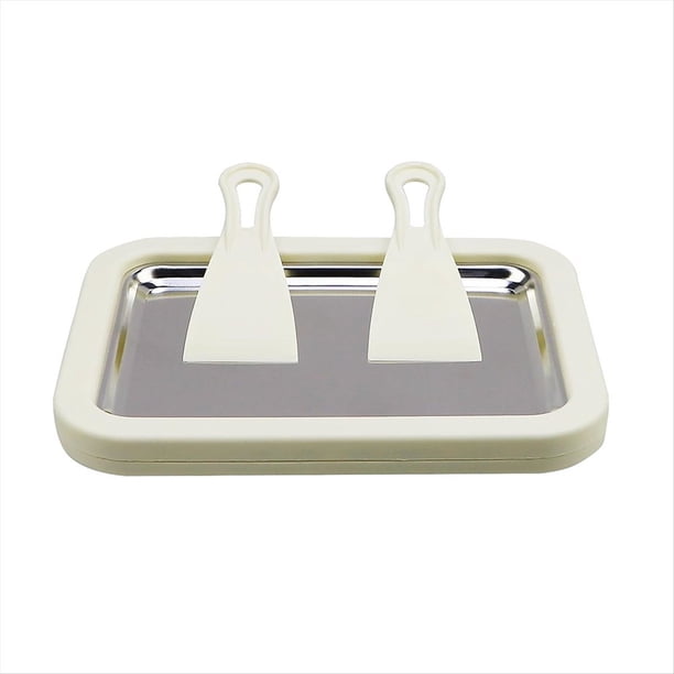 Máquina para Hacer Yogur Congelado de Acero Inoxidable, Máquina para Hacer Yogur Helado Instantáneo con 2 Espátulas, Sorbete de Fruta para Helado