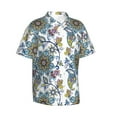thumbnail image 2 of Daiia Flowers and Butterflies Hawaiian Shirt for Men Gentle Cotton Regular Short Sleeve Casual-Large, 2 of 9