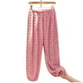 thumbnail image 4 of Women's Coral Fleece Pajama Pants, Ultra Soft Plush Fuzzy Sleepwear Elastic Waist Lounge Pants Cozy Winter Pjs Pink Free, 4 of 4