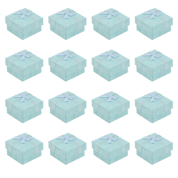 Cajas de regalo de almacenamiento de los organizadores de joyería 24 unids para el collar de pulsera de pendiente (azul)