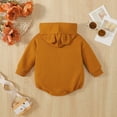 thumbnail image 4 of EnJoCho Kids Fall Romper Baby Unisex Solid Long Sleeves Hooded Sweateshirt with Pocket Toddler Boys Girls Cute Daily Jumpsuit Home Outing Outwear, 4 of 9