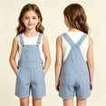 thumbnail image 6 of CONZONE Kids Boys Girls Bib Overalls Casual Shortalls For Child Adjustable Strap Plaid Loose Romper Jumpsuit With Pockets, 6 of 8