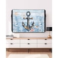 thumbnail image 3 of Retro Anchor Outdoor TV Cover 70 to 75 inch Ocean Coral Starfish Vintage Blue Board Waterproof Dustproof TV Covers for Outside with Zipper Remote Control Pocket Flat Screen Protectors, 3 of 7