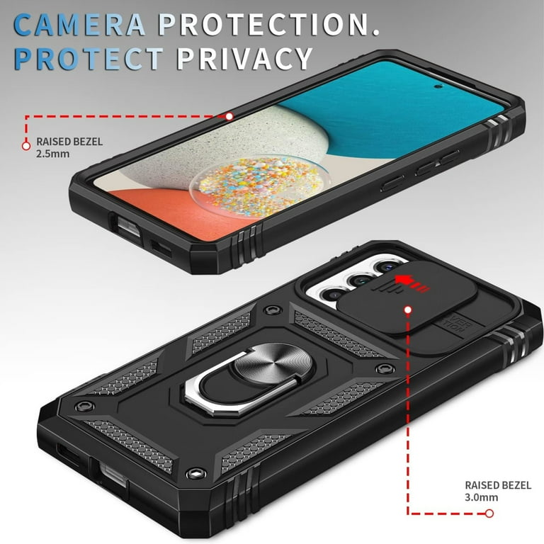 For Samsung Galaxy S24+ /S24 Plus 5G Built in Sliding Camera Lens  Protection & Finger Ring Stand Holder Hybrid TPU PC Shockproof Phone Case  Cover by