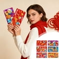 thumbnail image 2 of Chanana Enveloppes Rouges 2026 Année du Cheval Nouvel An Chinois, Imitation Exquise Broderie Plate Hong Bao pour Festival du Printemps, Mariage et Fête d'Anniversaire, 6 Pcs, 2 of 4