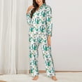 thumbnail image 2 of Fotbe Hello Summer Pattern Long Sleeve Pajama Set for Women,Sleepwear Set,2-piece Loungewear Set,Soft PJs Comfy Nightwear with Pockets -, 2 of 7