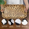 thumbnail image 3 of Serving Trays with Handles, 14.5 x 9.8 inch Rectangular Plastic Tray for Restaurant, Kitchen, Brown Leopard, 3 of 6