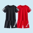 thumbnail image 5 of OVAFBAU Boys Summer Clothing Sets 2PC Boys Crewneck Short Sleeve Quickly Dry Athletic Top Pants Versatile Set, 5 of 5