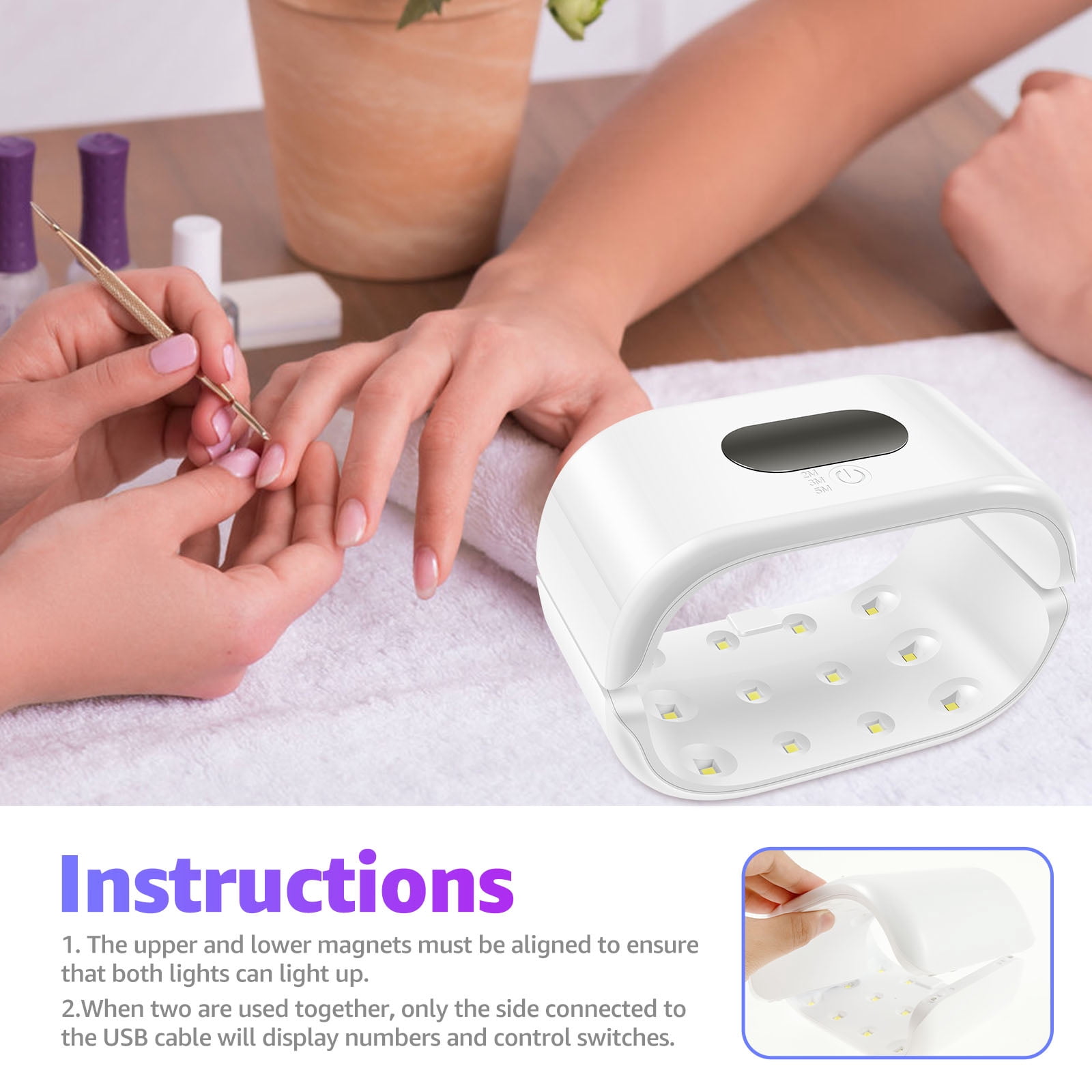 UV Light for Resin Large Double-Sided Light with UV Flashlight 2-in-1 Detachable Resin Curing Machine 3-Speed Digital Display 36w Fast Curing Lamp for Crafts Jewellery Making