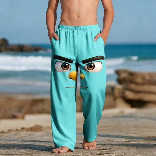 Pantalones largos para niños y niñas, de moda, estampados, casuales, de playa, con bolsillos.