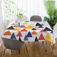 thumbnail image 3 of Yayeee Tablecloths 54" x 54" Rectangle Wrinkle Resistant Party Table Cover, White Abstract Triangles, 3 of 8