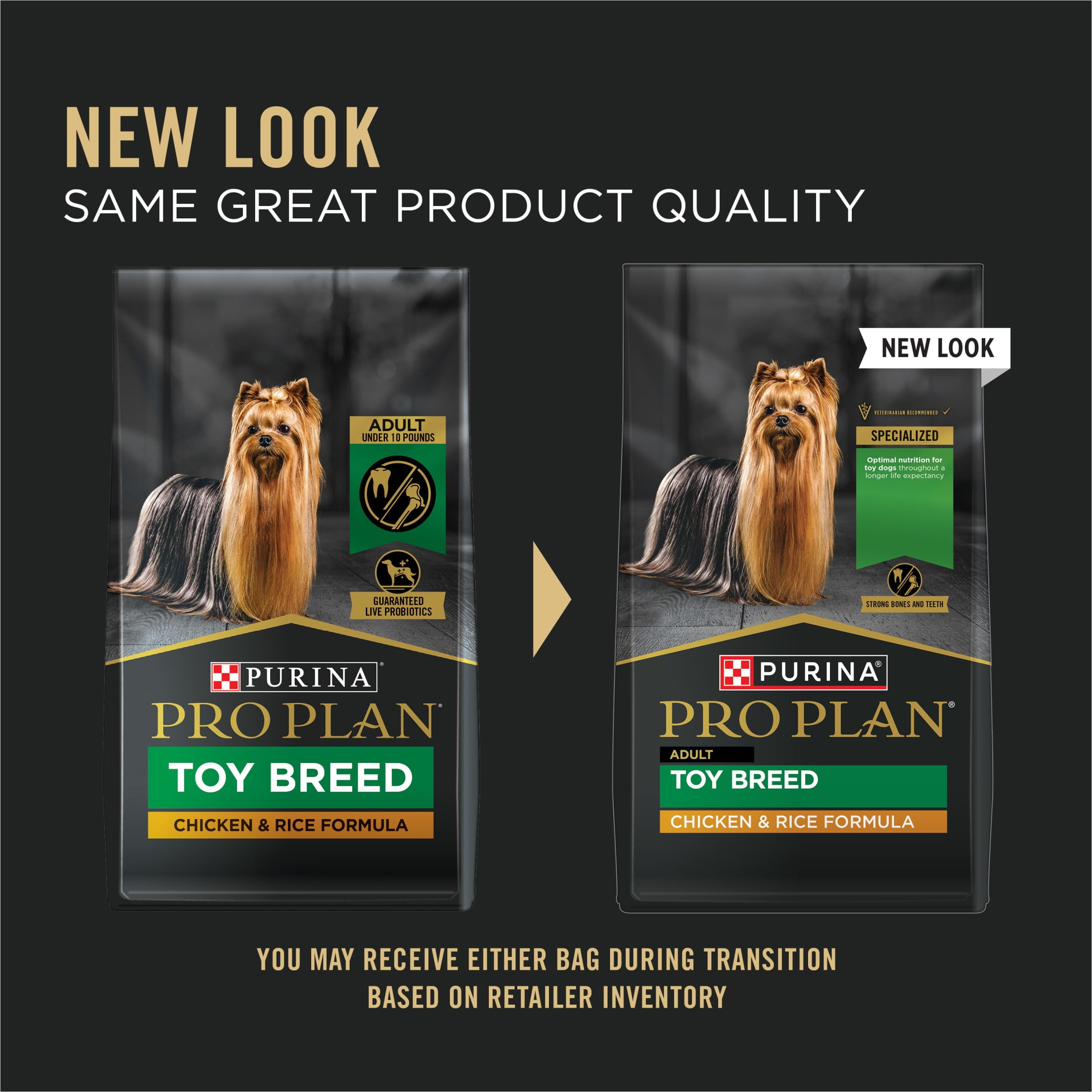 Purina Pro Plan Toy Breed Dog Food, Chicken and Rice Formula With Guaranteed Live Probiotics