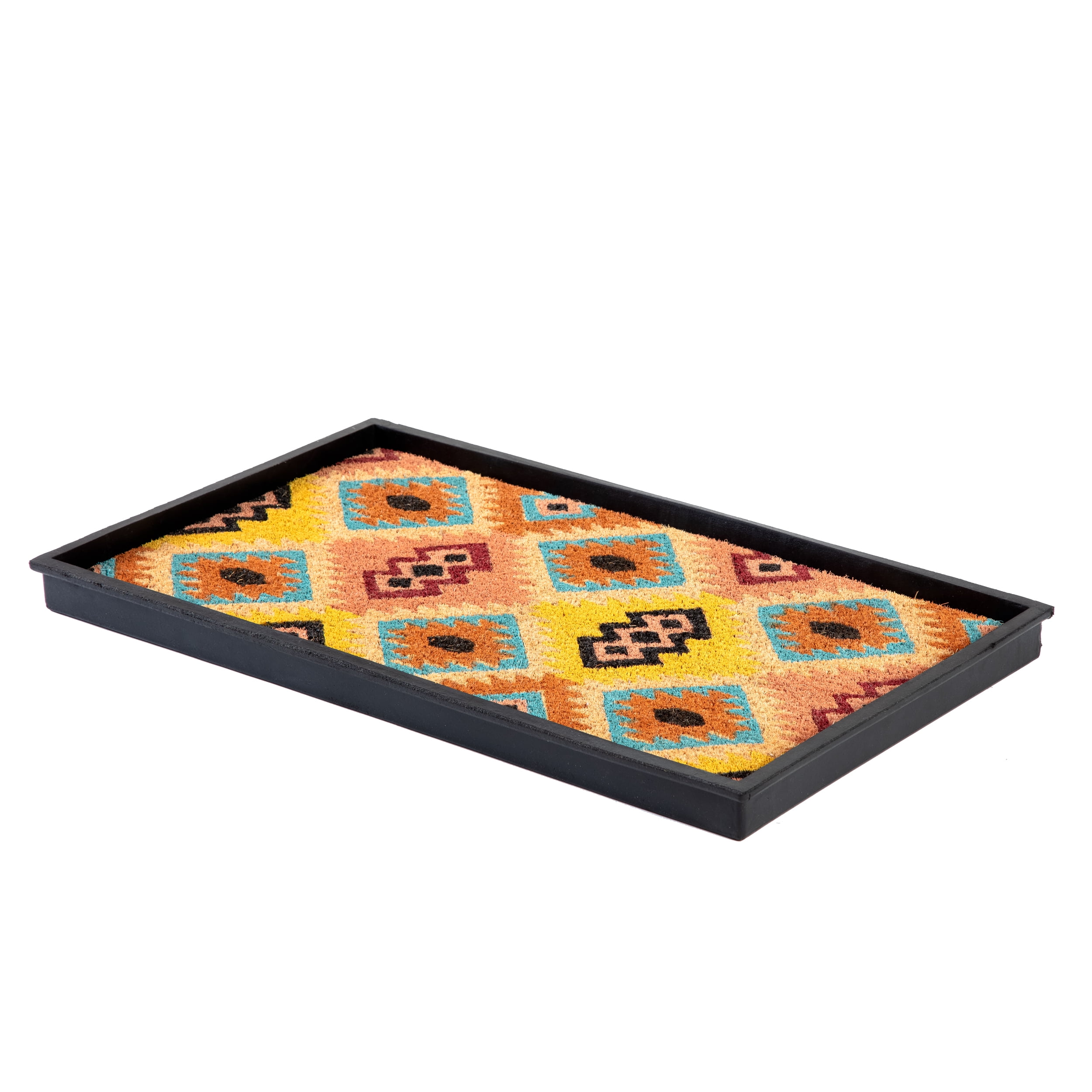 Natural & Recycled Rubber Boot Tray with Tan & Multi Coir Insert