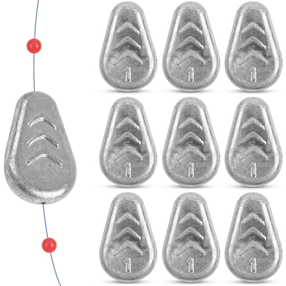 No-Roll Fishing Sinkers | Flat Inline No-Snag Weights for Saltwater Surf Fishing & Catfish Rigs