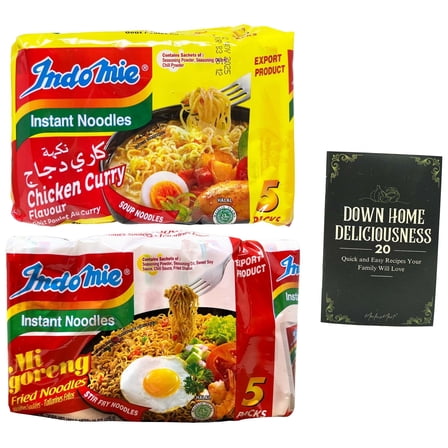 Asian Style Ramen Instant Noodle Variety: Chicken Curry Soup, Mi goreng Stir Fry (5-Pack)   MerlinsMart Zine | Indomie
