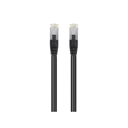 UPC: 0889028152379 | Monoprice Cat6 PoE Ethernet Patch Cable – 50 Feet – Black  600V  Shielded RJ45  Solid  550MHz  STP (U/FTP)  24AWG