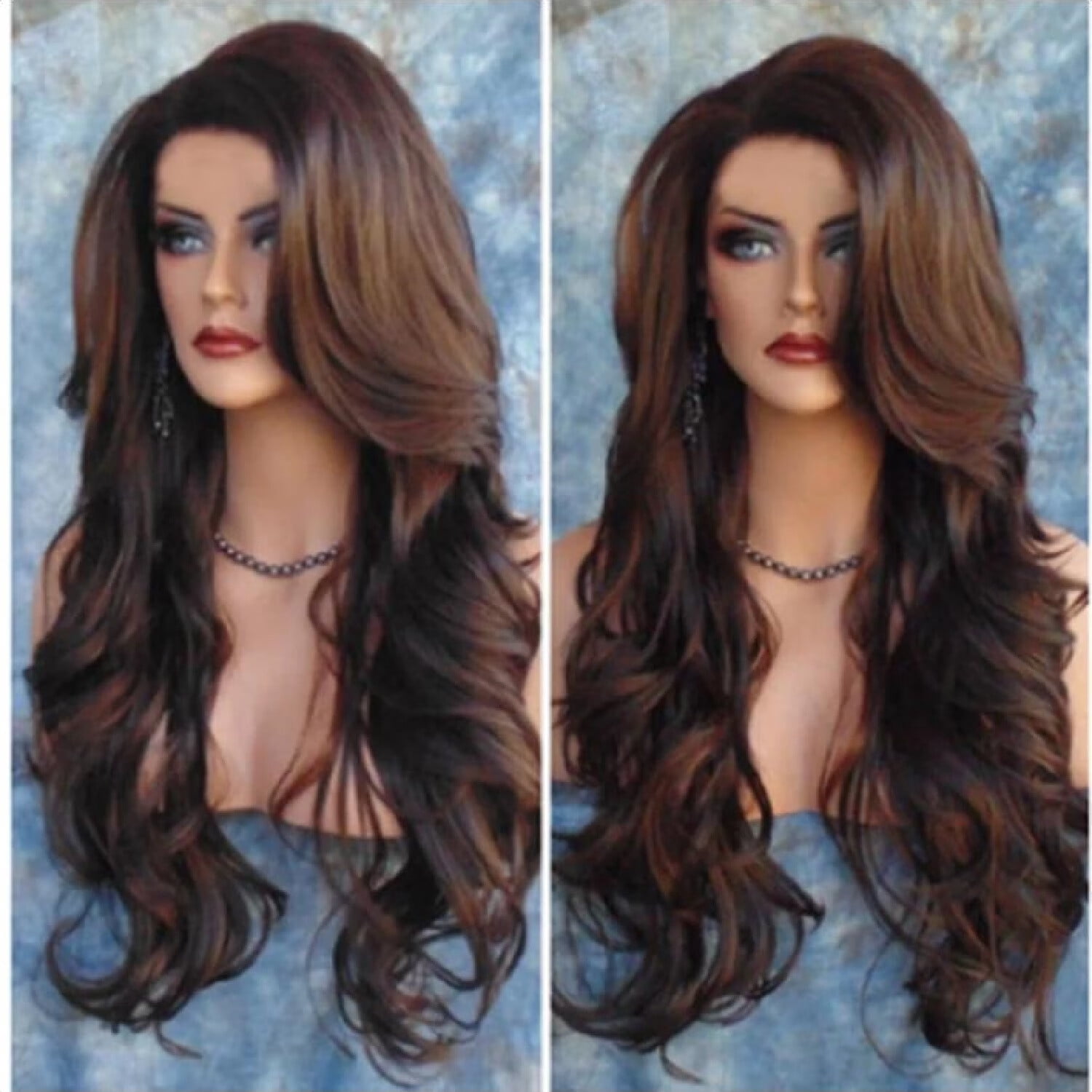 UTOURS Wigs for Women Human Hair,Long Curly Wavy Lace Front Wigs Human Hair Natural Color